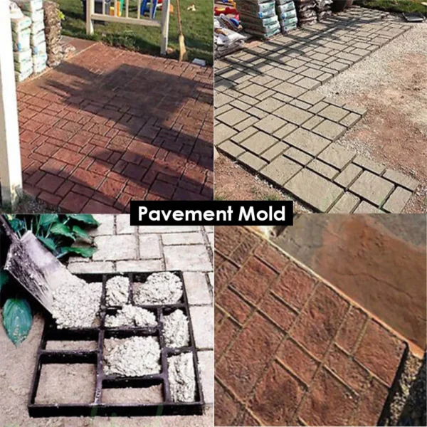 Molde reutilizable para pavimento de hormigón, herramienta para pavimento de piedra, ladrillo, cemento, camino de jardín, bricolaje - Imagen 4