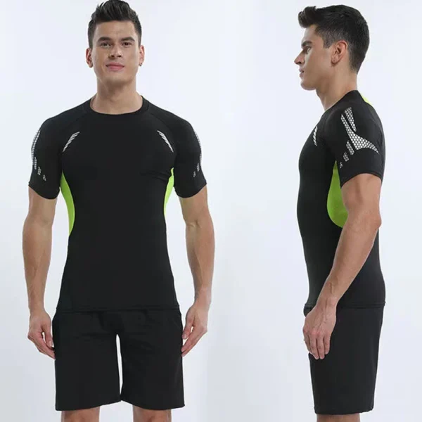 Camisas de compresión para correr para hombre, camisetas deportivas de manga corta para gimnasio, sudadera de secado rápido para Fitness, chándal para correr, camisetas atléticas - Imagen 5