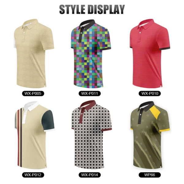 Camiseta Polo personalizada de verano de alta calidad para hombre, pantalón corto informal de verano, Polos de manga larga, Polo de Golf de poliéster de gran tamaño, camiseta vl1442 - Imagen 4