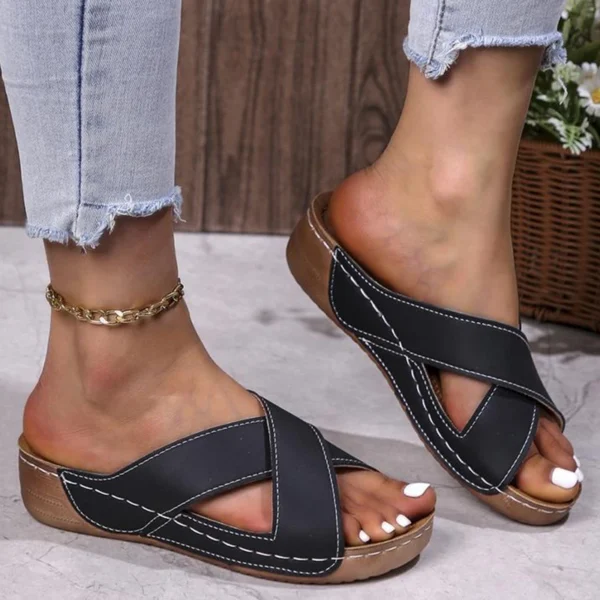 Sandalias, zapatos de mujer, sandalias de playa de verano para mujer, zapatos de mujer con punta abierta, zapatos antideslizantes para caminar, calzado deslizante, zapatilla femenina - Imagen 8