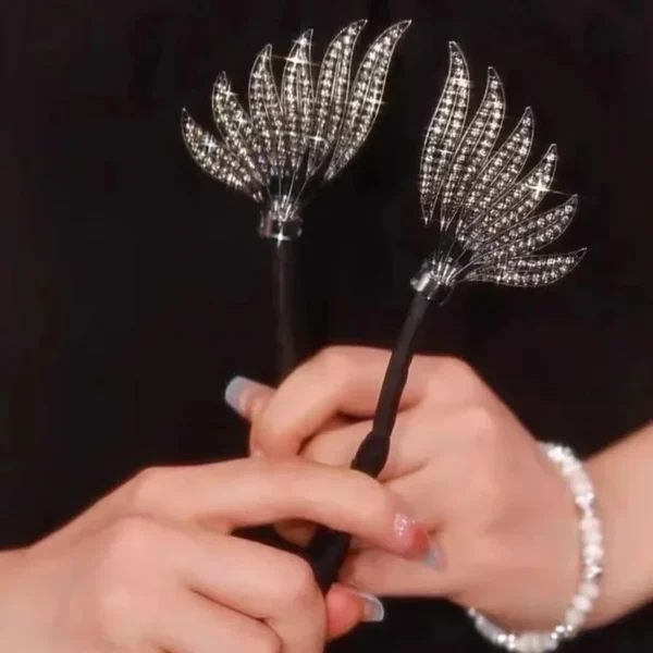 Rizador de alas de cristal para mujer, horquilla de temperamento exquisita, horquillas rizadoras, accesorios para el cabello - Imagen 3