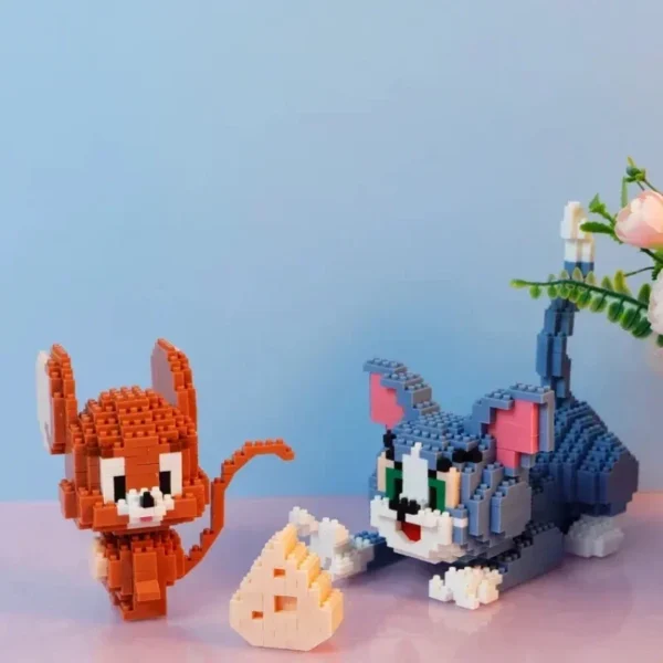 bloques de construcción para niños Mini ladrillos modelo 3D regalo para adultos y niños Ute gato y ratón travieso juguetes - Imagen 4