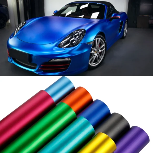 Pegatina de satén mate de 50x400/600cm, película decorativa de revestimiento de vinilo, calcomanías DIY para modificación de coche, accesorios exteriores
