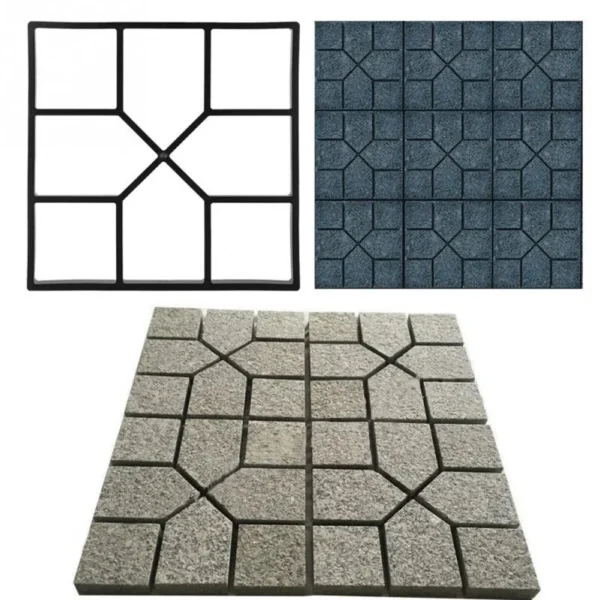 Molde reutilizable para pavimento de hormigón, herramienta para pavimento de piedra, ladrillo, cemento, camino de jardín, bricolaje - Imagen 3