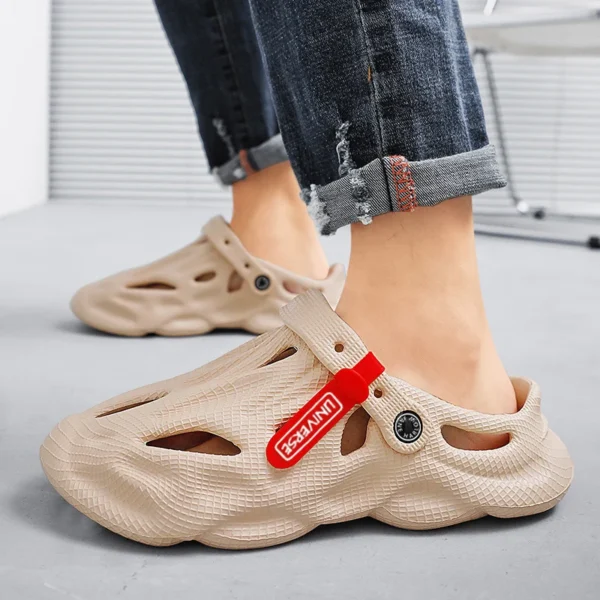 Zapatillas de verano para hombre, sandalias cómodas con plataforma para exteriores, zapatillas de playa, chanclas, tobogán de interior para el hogar, zapatos de baño 2023 - Imagen 2