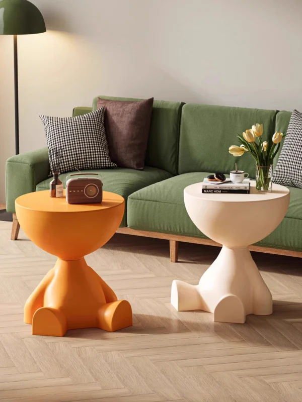 Mesa auxiliar de sofá de dibujos animados personalizada, mesa de centro creativa de cabeza plana, mesa de centro de plástico para el hogar, mesa auxiliar de muebles