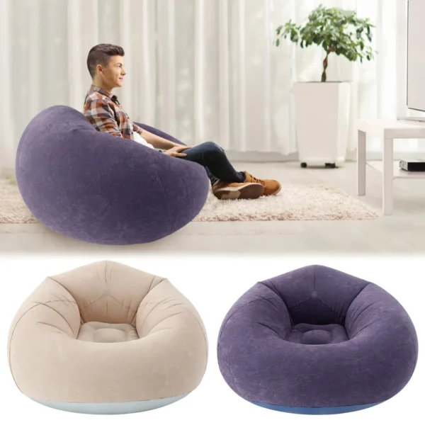 Sofá inflable con bolsa de frijoles, sillón perezoso, cama reclinable interior plegable, muebles de Tatami, sala de estar, dormitorio - Imagen 3