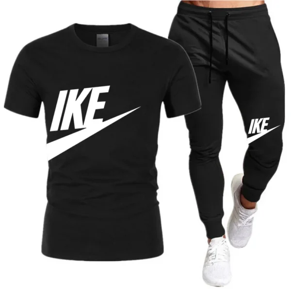 Conjuntos de verano para hombre, chándal coreano a la moda, camisetas de manga corta + pantalones cortos deportivos, traje informal para hombre, conjuntos para correr para hombre