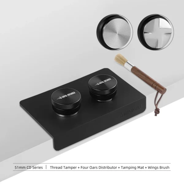 Compactador y distribuidor de café con alfombrilla de apisonamiento cepillo de limpieza juego de manipulación de Espresso accesorios de Barista para el hogar MHW-3BOMBER 51/53/58mm - Imagen 7