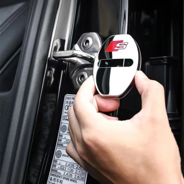 Funda para cerradura de puerta de coche 4 Uds para Audi Sline A6 A4 A3 A7 A5 Q3 Q5L Q7 Q2 S4 S5 S6 S7 S8 TT RS3 RS4 RS5 RS6 TTS Accesorios - Imagen 3