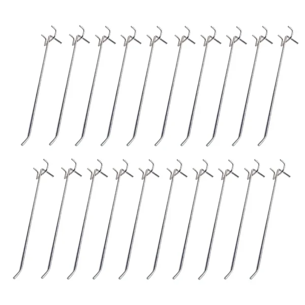 Accesorios para estanterías para el hogar, montaje en pared, herramienta colgante fácil de instalar, ganchos para tablero perforado para taller de garaje, 20 piezas - Imagen 2