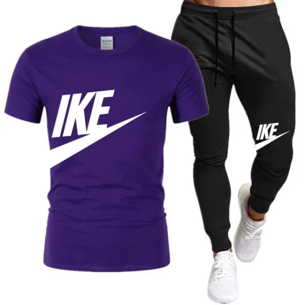 Conjuntos de verano para hombre, chándal coreano a la moda, camisetas de manga corta + pantalones cortos deportivos, traje informal para hombre, conjuntos para correr para hombre - Imagen 24