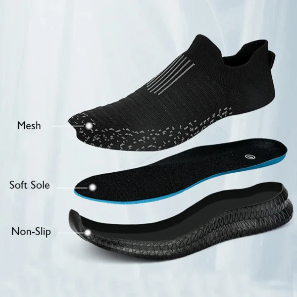 Zapatos informales transpirables para hombre, zapatos ligeros para caminar al aire libre, zapatillas antideslizantes para hombre, zapatos planos vulcanizados sin cordones 2023 - Imagen 2