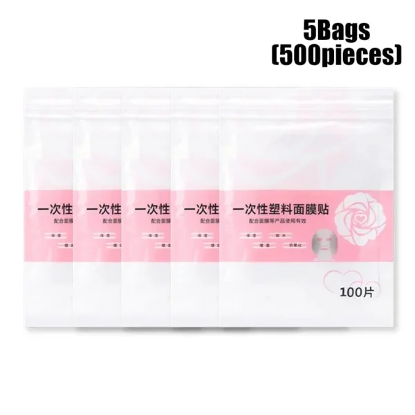 Mascarilla Facial película de papel envoltura de plástico Facial desechable para salones de belleza mascarilla Facial transparente herramientas para el cuidado de la piel 500/100 Uds - Imagen 7