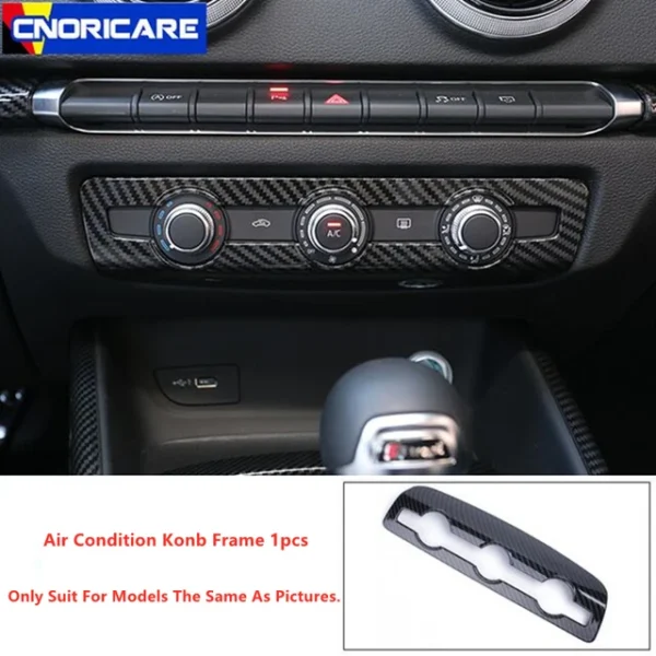 Consola central tablero pegatinas tiras fibra de carbono decoración de puerta de coche cubierta embellecedora accesorios de Interior de coche Para Audi A3 8V S3 - Imagen 8