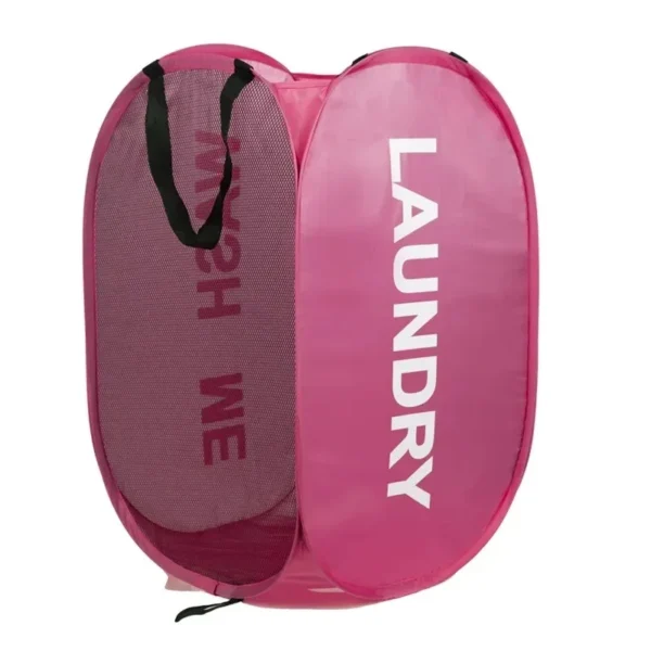 Cesta de lavandería sencilla y plegable duradera, organizador de almacenamiento de juguetes y ropa lavable grande, accesorios de baño transpirables de malla de moda - Imagen 13