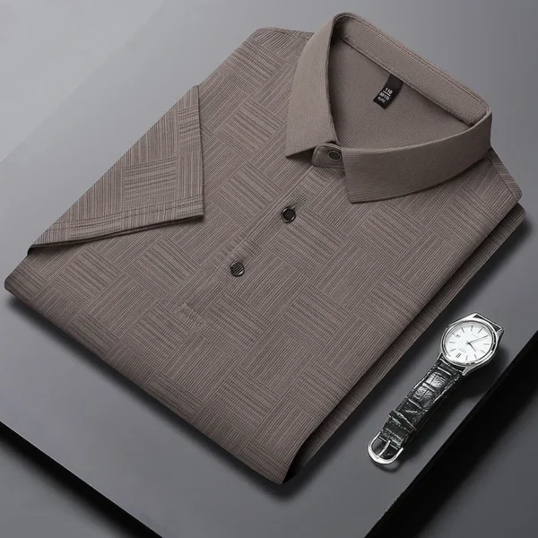 Camisa POLO de manga corta informal de negocios con nuevo estampado para hombre, Top cómodo y transpirable de manga corta a la moda - Imagen 7