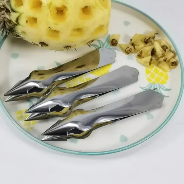 Pelador de ojos de piña, cortador de acero inoxidable, práctico removedor de semillas, Clip, utensilios de cocina para el hogar, Clips rebanadores de piña, 2 uds. - Imagen 6