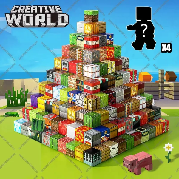 Bloques de construcción magnéticos, cubo magnético, juego de juguetes del mundo de la mina, cubos apilables sensoriales Montessori, juego de construcción, regalo de cumpleaños - Imagen 45