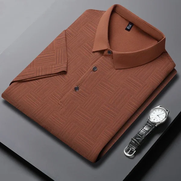Camisa POLO de manga corta informal de negocios con nuevo estampado para hombre, Top cómodo y transpirable de manga corta a la moda - Imagen 9