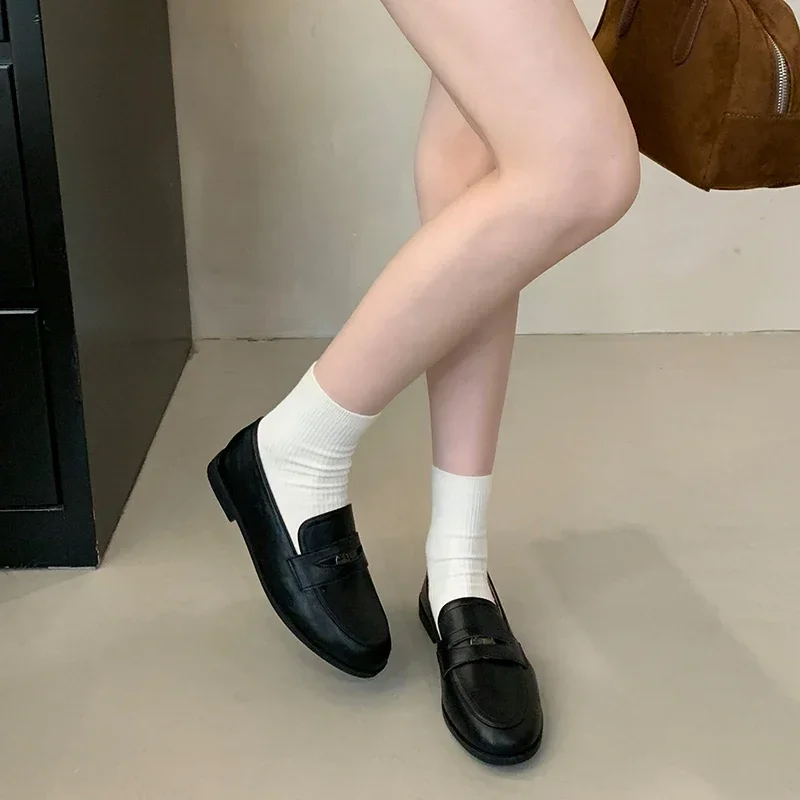 Zapatos mocasines Vintage sin cordones de diseñador para mujer, zapatos planos informales poco profundos, zapatos clásicos de oficina para primavera y otoño para mujer - Imagen 4