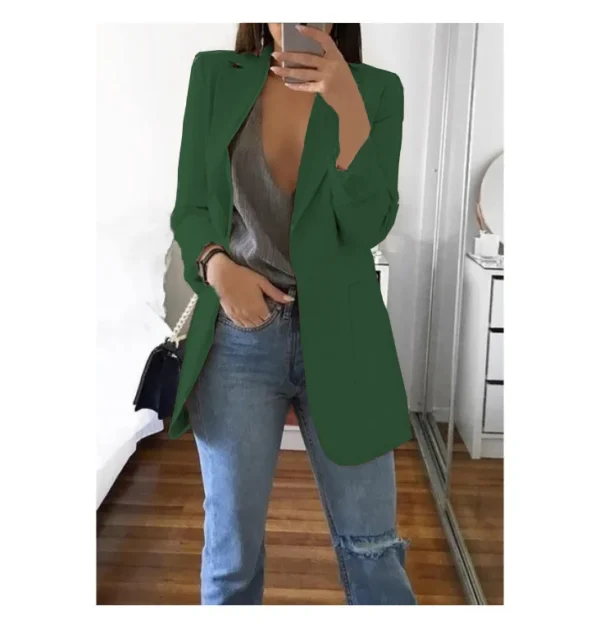 Traje informal de moda europea y americana, cárdigan ajustado con cuello tipo Polo, abrigo de mujer con temperamento, primavera y otoño 2024 - Imagen 24