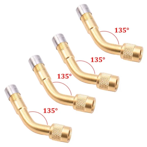 Adaptador de válvula doblada de ángulo de 90, 45 y 135 grados para motocicleta, tubo de neumático, adaptador de extensión de válvula de cobre y plata para camión, coche, Moto y bicicleta - Imagen 7