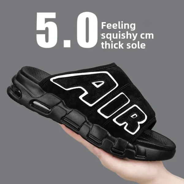 Zapatillas de moda de PU para hombre, sandalias de talla grande de estilo coreano, informales, versátiles, a la moda - Imagen 3