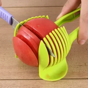 Rebanador de tomate de mano, Clip para pan, frutas, verduras, corte, patatas, manzana, utensilio, accesorios de cocina