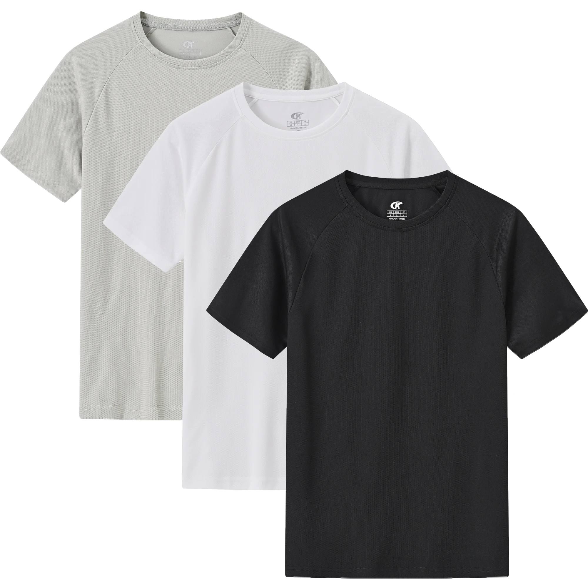 Conjunto de camisetas de color sólido de 3 piezas, camisetas deportivas transpirables de estilo básico para correr al aire libre - Imagen 12