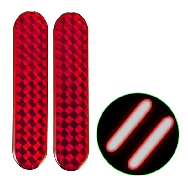 Pegatina reflectante para motocicleta y coche, tiras de cinta reflectante de advertencia, lámpara nocturna roja, verde, amarilla y azul, pegatinas de marca de alarma 2 uds - Imagen 3
