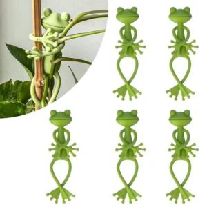 Atadura de Cable reutilizable en forma de rana, soporte de plantas de jardín, Clip Flexible ajustable para tallo, giro decorativo bonito, 13cm