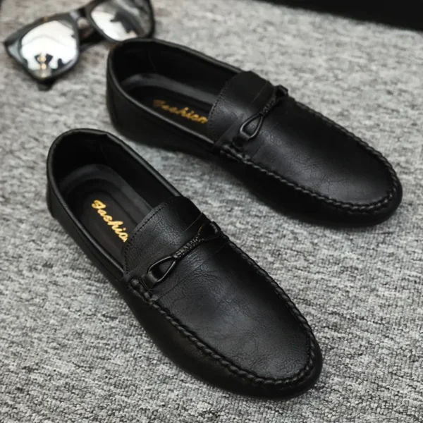 Mocasines para hombre, zapatos planos casuales cómodos, mocasines transpirables para hombre, zapatos de conducción de cuero suave sin cordones 2023 - Imagen 7