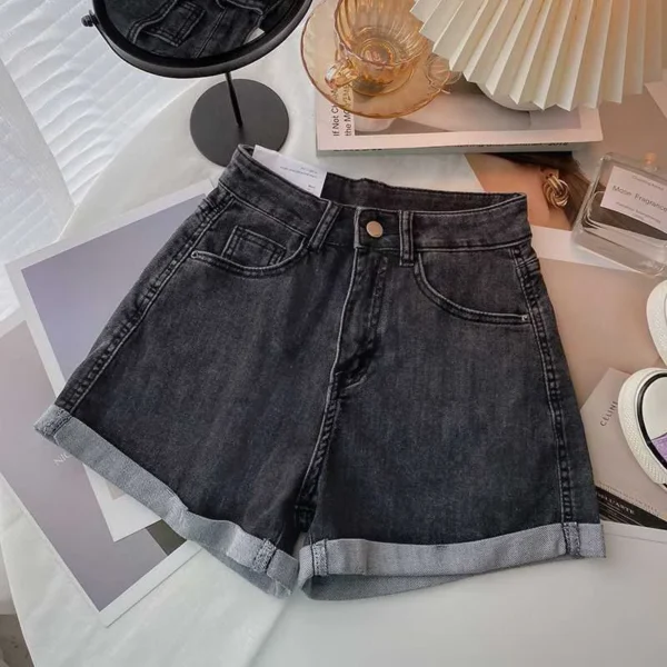 Pantalones vaqueros de cintura alta de talla grande para mujer, pantalón informal, versátil, a la moda, línea A, Material de algodón, estilo cilindro recto - Imagen 4