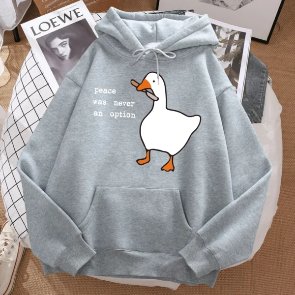 Sudadera estampada hombres calle de gran tamaño otoño con capucha Hipster sudaderas con capucha suaves Hip Hop ropa deportiva cálida La paz nunca fue una opción - Imagen 13
