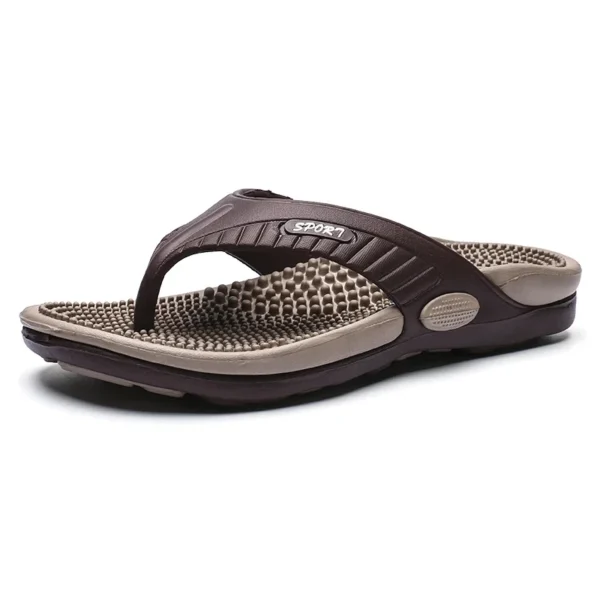 Chanclas de masaje para hombre, zapatos de playa transpirables de verano, sandalias, chanclas de lujo para hombre, zapatillas transpirables de talla grande 46 - Imagen 8