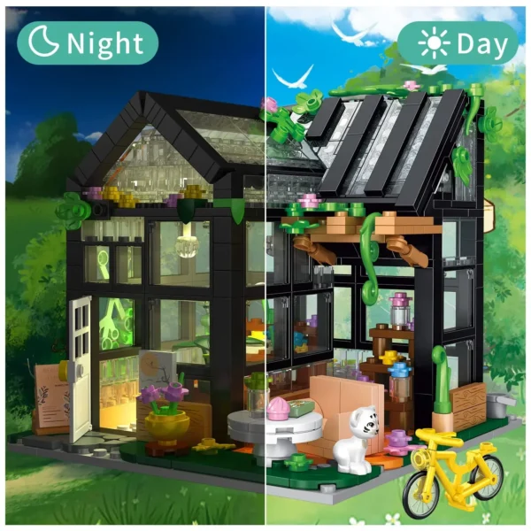 Juego de construcción de casa de flores, kit de bloques de construcción de invernadero, crea un ambiente cálido y hermoso, regalo para niñas de 6 a 12 (567 piezas) - Imagen 3