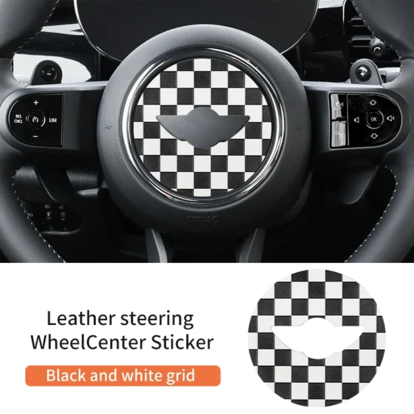 Pegatina para volante de coche, pegatinas de cuero PU para Mini Cooper R55 R56 R57 R60 R50 R52 R53 F56 F54 F60, accesorios interiores para coche - Imagen 9