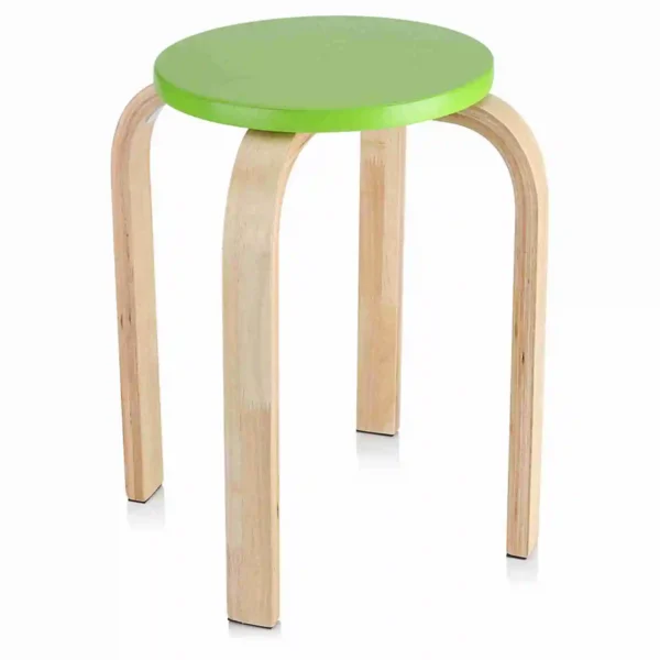 Taburete apilable de madera doblada antideslizante, con alfombrilla suave antideslizante, Color caramelo, muebles para el hogar, decoración de habitación de niños, 1 ud. - Imagen 7