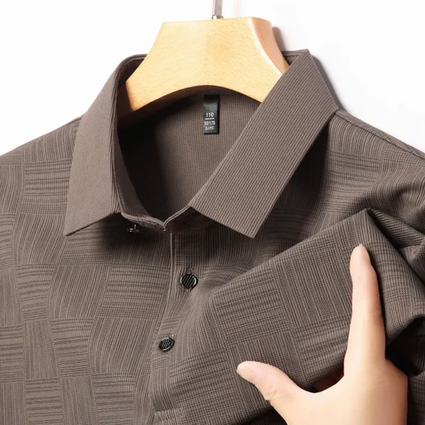 Camisa POLO de manga corta informal de negocios con nuevo estampado para hombre, Top cómodo y transpirable de manga corta a la moda - Imagen 3