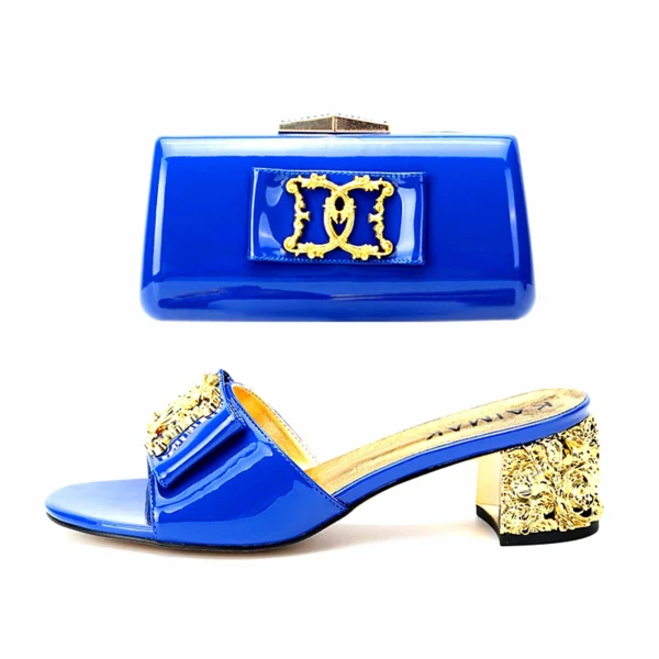 Zapatos italianos de alta calidad de lujo a la moda, traje de verano para mujer, zapatillas de talla grande 35 a 43, zapatos de tacón dorados y negros para fiesta de boda - Imagen 13