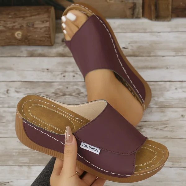 Zapatos de verano, sandalias para mujer, zapatos para caminar en la playa, zapatos sin cordones para mujer, sandalias con cuña, zapatillas Retro para mujer, calzado para mujer - Imagen 8