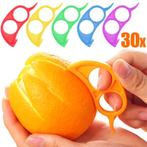 Peladores de frutas y naranjas, rebanador de naranjas y limón multifuncional creativo, fácil abridor, cuchillo para cítricos, utensilios de cocina para el hogar, 1-30 Uds.