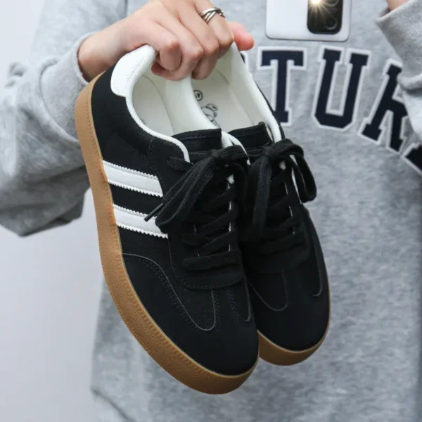 Zapatos de lona blancos transpirables para mujer, zapatillas deportivas informales con punta redonda, planos a la moda, vulcanizados, para verano, 2024 - Imagen 2