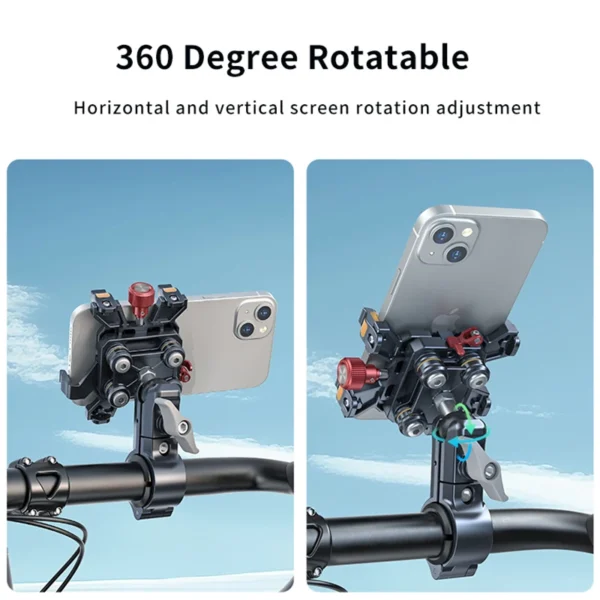 Soporte de teléfono de aleación para motocicleta, soporte Universal para teléfono móvil con absorción de impacto, soporte de navegación, accesorios para motocicleta - Imagen 6