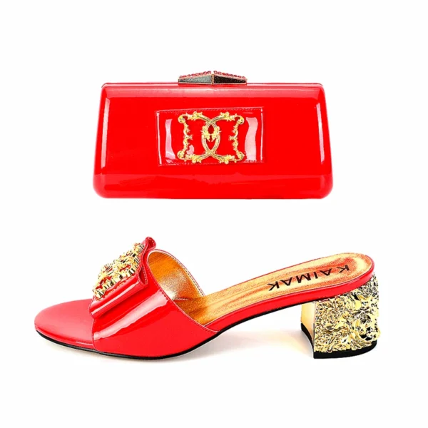 Zapatos italianos de alta calidad de lujo a la moda, traje de verano para mujer, zapatillas de talla grande 35 a 43, zapatos de tacón dorados y negros para fiesta de boda - Imagen 18