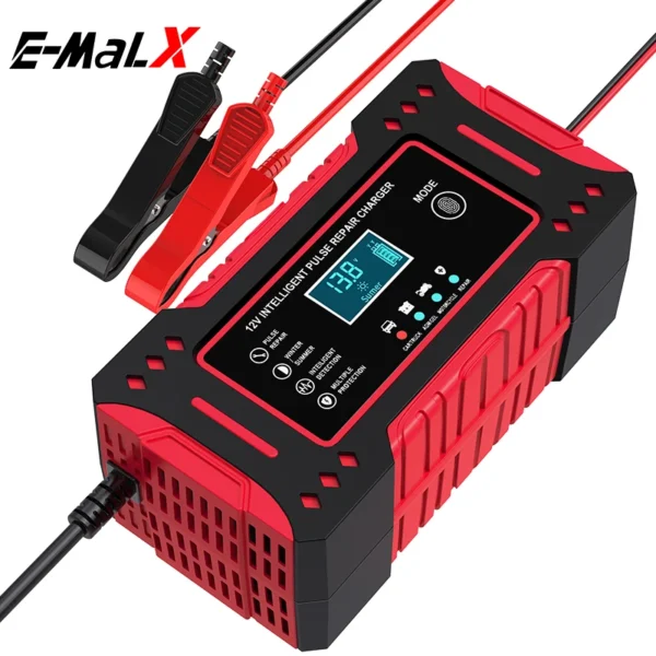 Cargador de batería de coche inteligente 6A 12V unidad de carga de batería de coche y motocicleta pantalla LCD de reparación de batería de plomo-ácido - Imagen 2