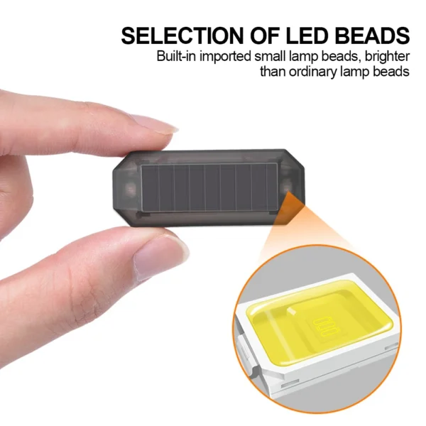 Luz LED de alarma antirrobo para motocicletas y coches, lámpara de precaución nocturna de energía Solar, indicador de linterna LED, luz de advertencia estroboscópica - Imagen 3