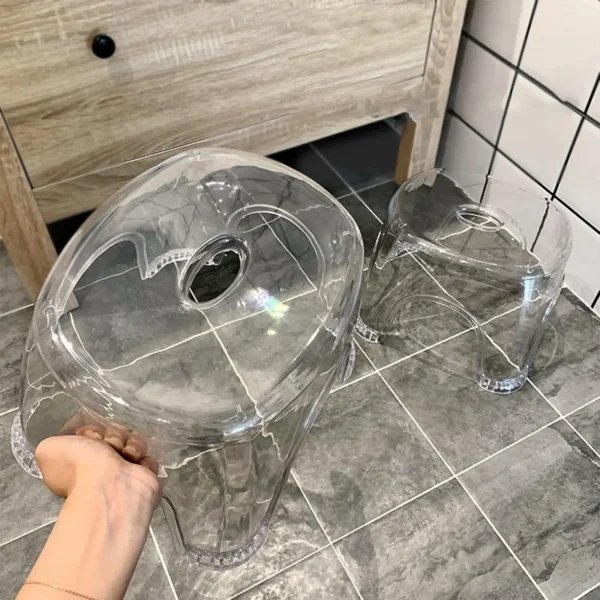 Taburete antideslizante de acrílico para ducha de baño, taburete bajo pequeño transparente para niños, hogar, sala de estar, baño, muebles modernos simples - Imagen 3