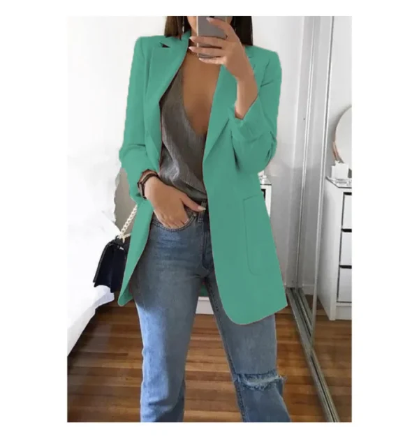 Traje informal de moda europea y americana, cárdigan ajustado con cuello tipo Polo, abrigo de mujer con temperamento, primavera y otoño 2024 - Imagen 22